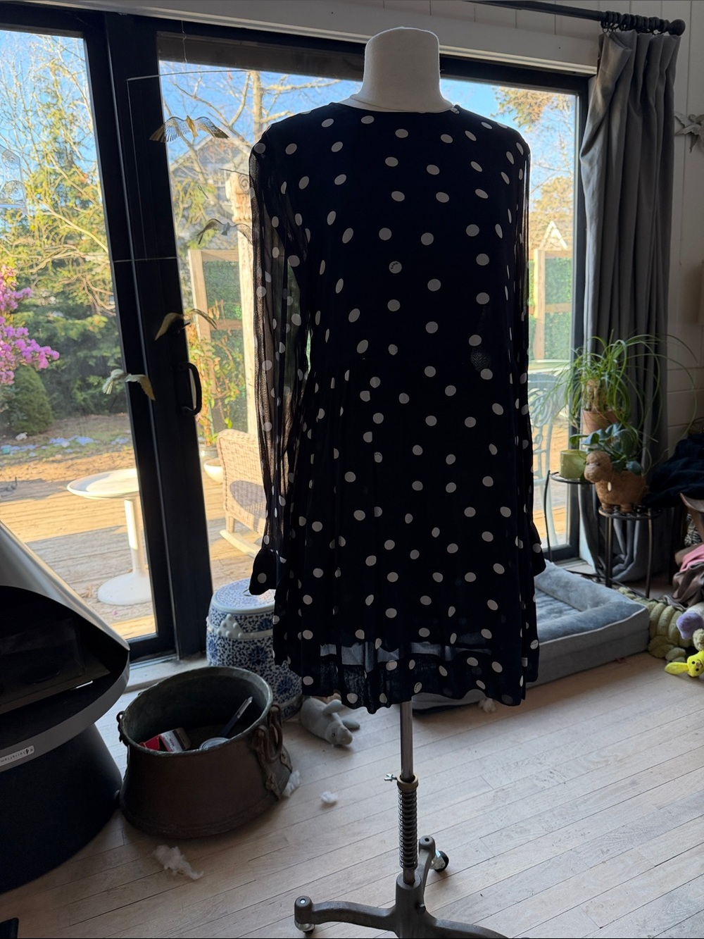 Ganni Navy and White swing dress.